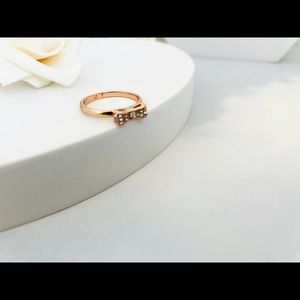 Kate Spade Rose Gold Crystals Bow Ring size 7